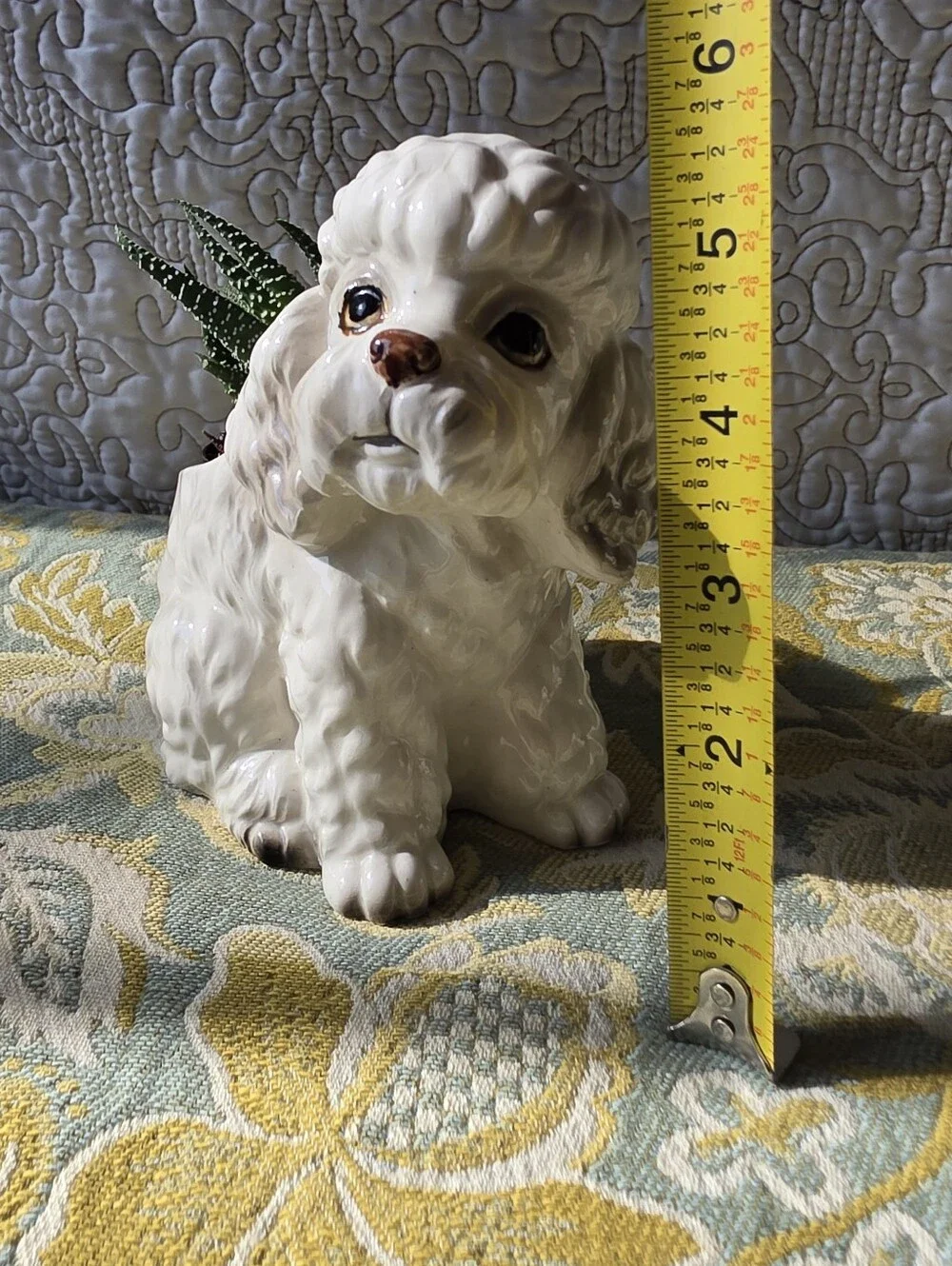VTG Mid Century Relpo Japan White Poodle Ceramic Planter